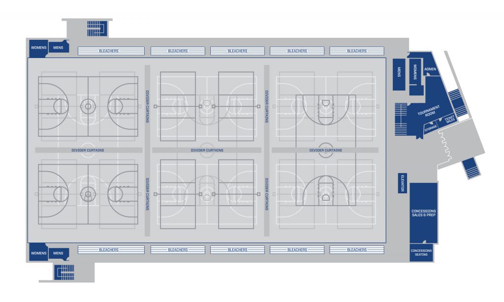 Volleyball-Basketball Floorplan Configuration at Round Rock Sports Center
