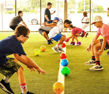 kids playing dodgeball